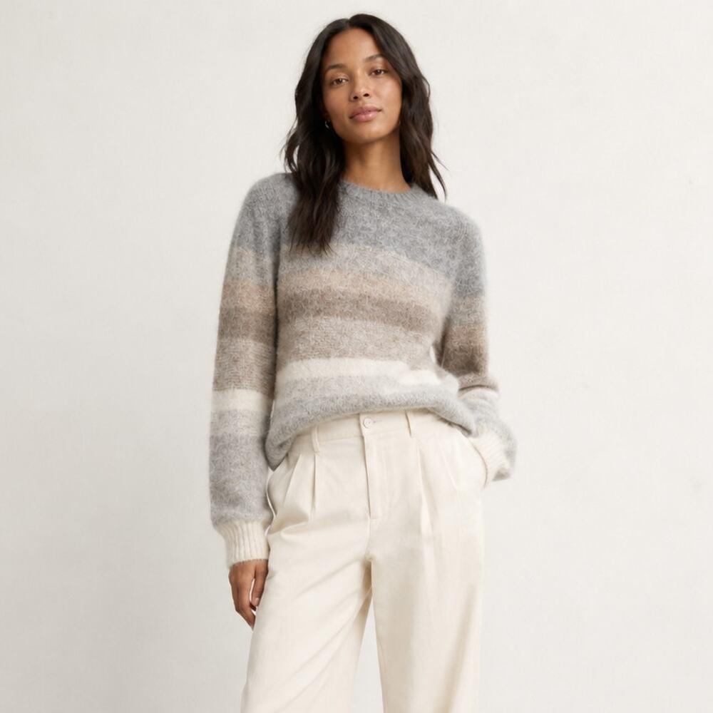 Banana Republic Vernice Ombre Alpaca Blend Striped Long Sleeve Sweater, size M